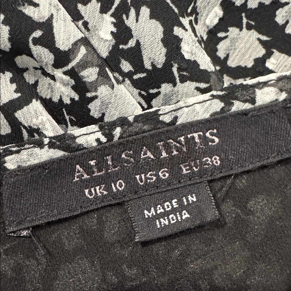 ALLSAINTS Ivey Black Scatter Dress 6 - Picture 10 of 11